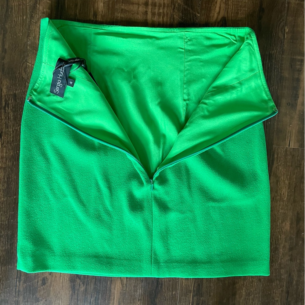 SERGIO HUDSON Stretch-wool crepe Bottega Green blazer and Skirt Suit Set - Picture 12 of 12